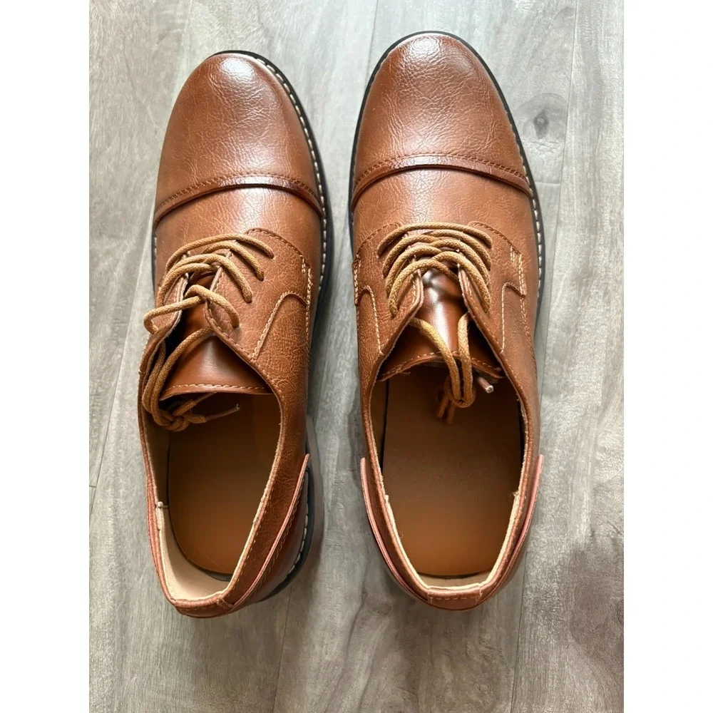 Mens Brown‎ Casual Oxford Formal Business Classic Lace Up Shoes Size 10 US